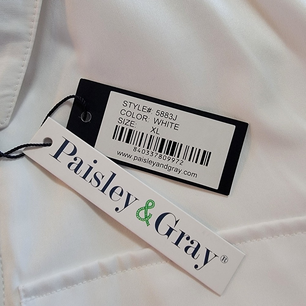 Paisley & Gray Men's Slim Fit White Polyester Jacket Size XL New With Tags - Picture 2 of 9